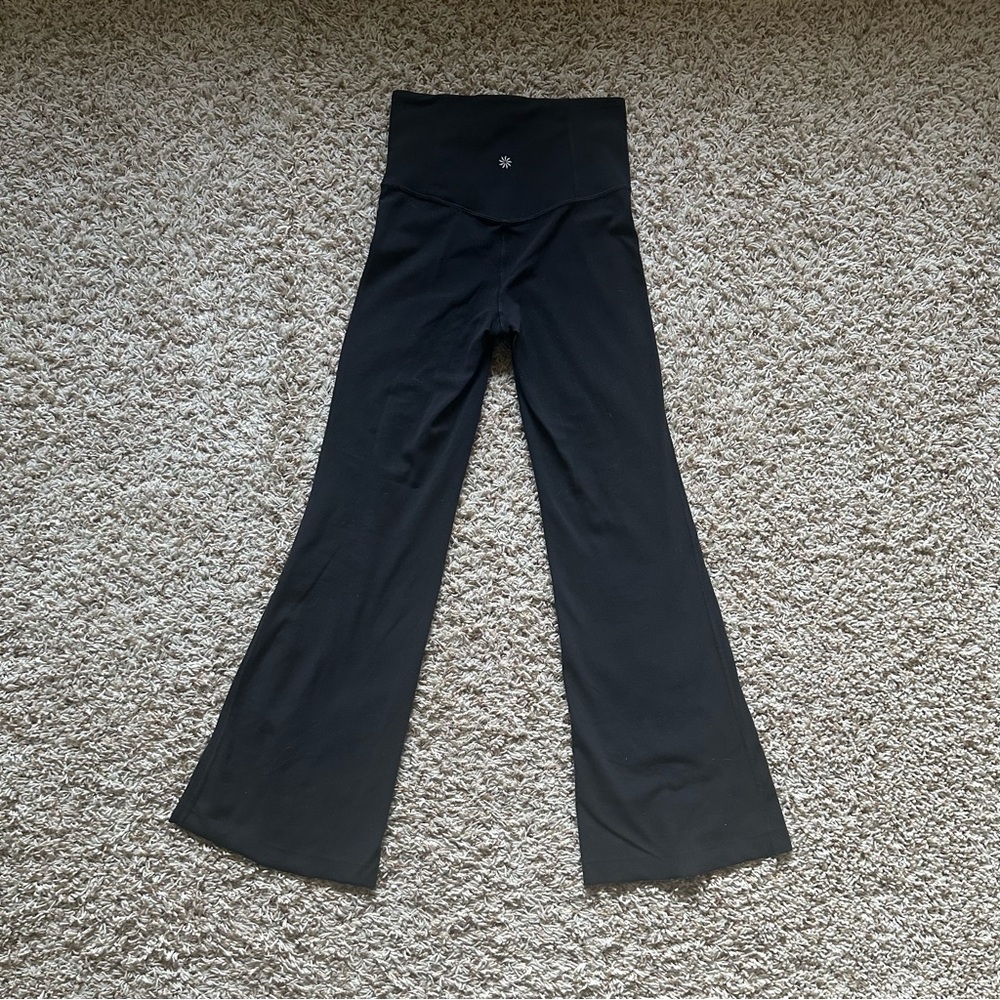 Athleta Elation Flare Pant Black High Rise Flare Yoga Pants XXS Petite Short